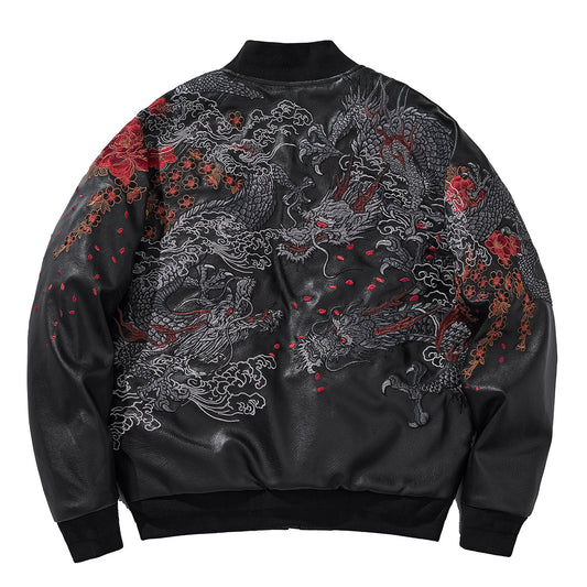 Veste casual coton épaissi avec broderie dragon chinois