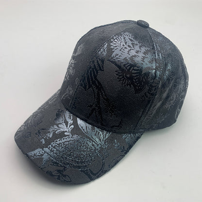 Casquettes style coréen en cuir véritable avec motif tendance