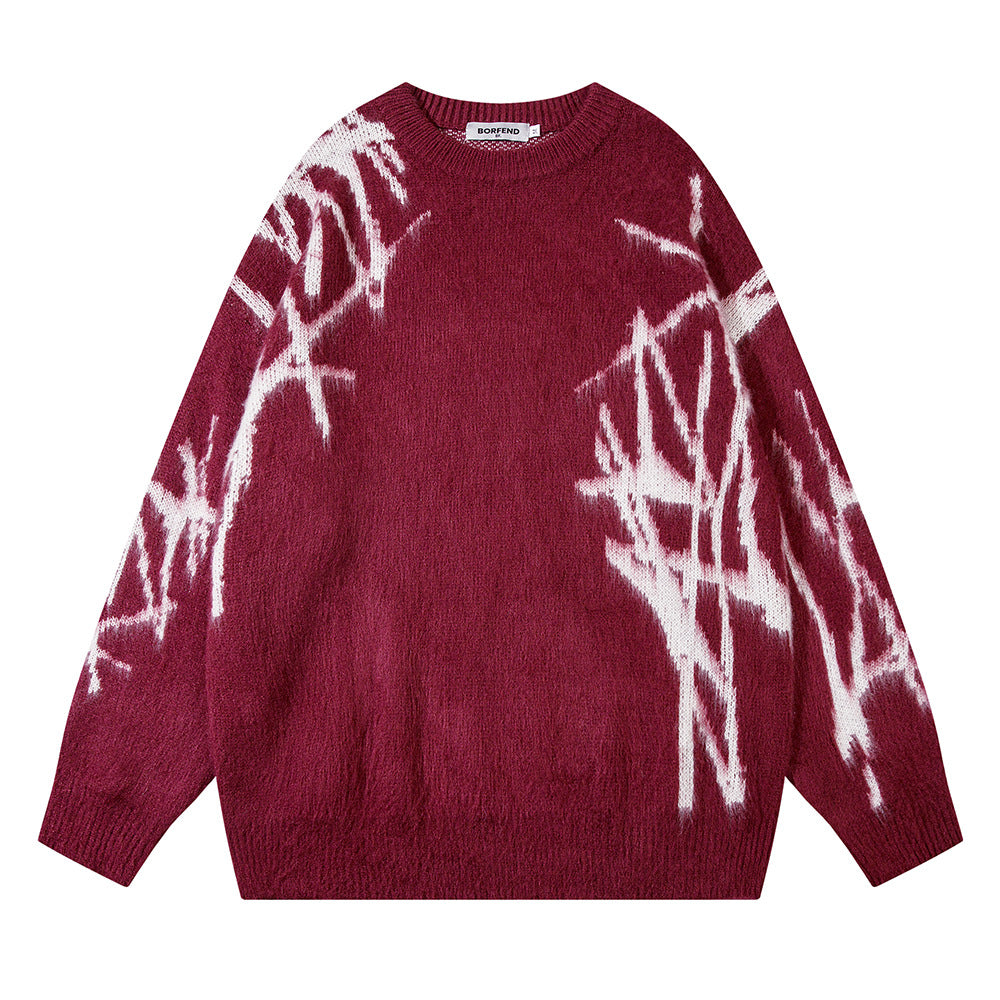 Pull à col rond avec broderie graffiti