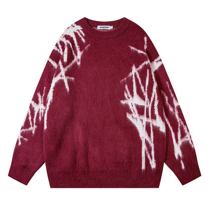 Pull à col rond avec broderie graffiti