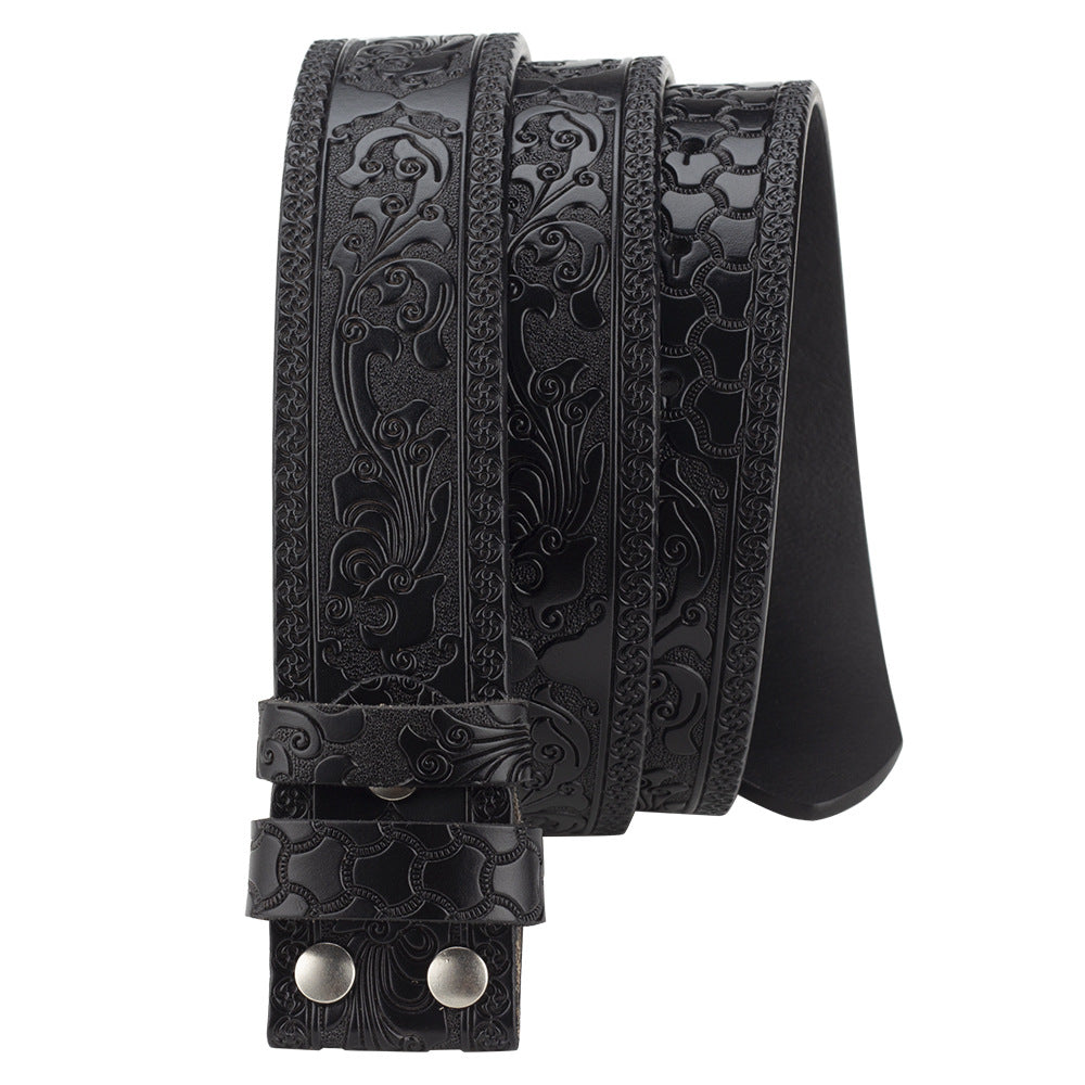 Ceinture en cuir lisse embossé à motif original