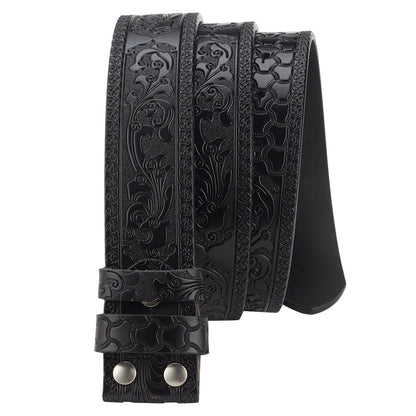 Ceinture en cuir lisse embossé à motif original