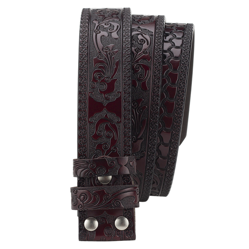 Ceinture en cuir lisse embossé à motif original