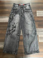 Jean large style rétro, délavé et usé, ample et tendance