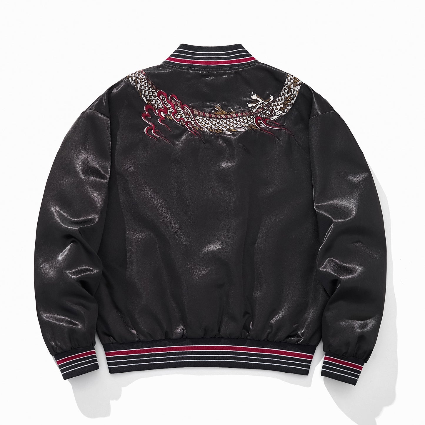 Veste casual robuste avec motif dragon brodé
