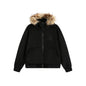 Gilet à capuche style rétro américain avec col en fourrure
