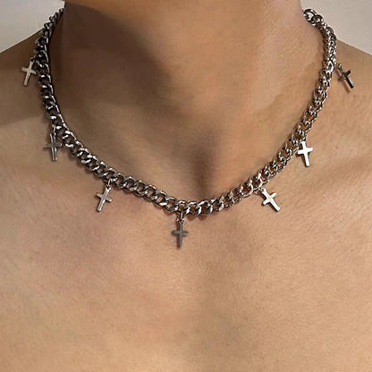 Collier chaîne croix homme