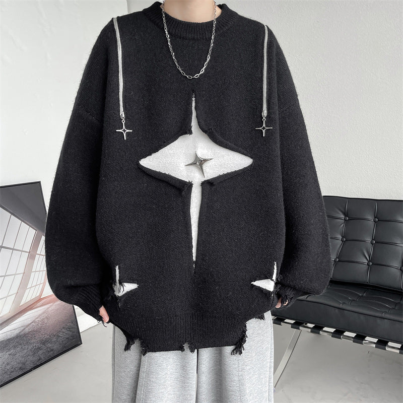 Pull ample et chic, avec design contrasté