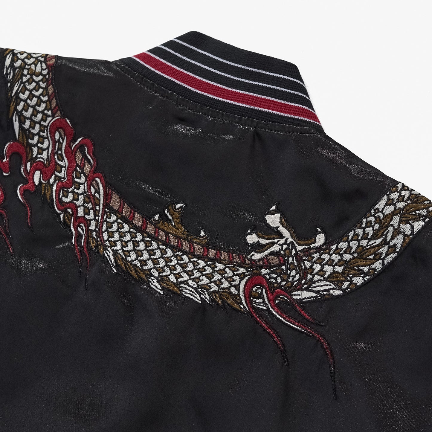 Veste casual robuste avec motif dragon brodé