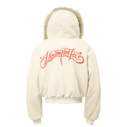 Veste ample en coton avec lettres brodées, style rétro