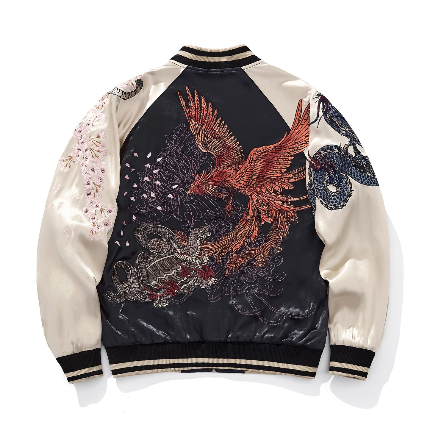 Veste avec broderie dragon, tigre et quatre bêtes divines