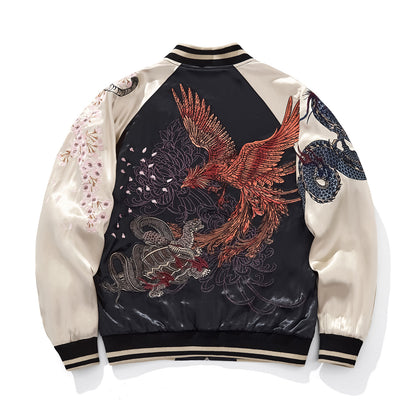 Veste avec broderie dragon, tigre et quatre bêtes divines