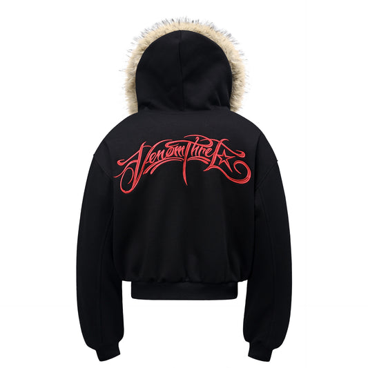 Veste ample en coton avec lettres brodées, style rétro