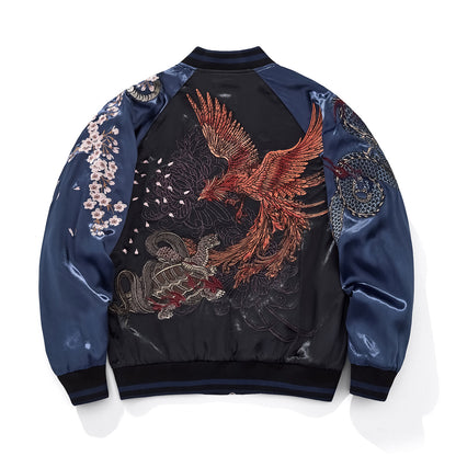 Veste avec broderie dragon, tigre et quatre bêtes divines