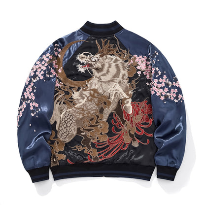 Veste robuste style national avec broderie du Kylin