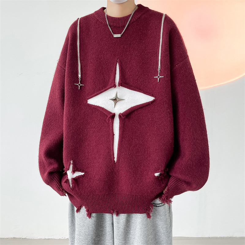 Pull ample et chic, avec design contrasté