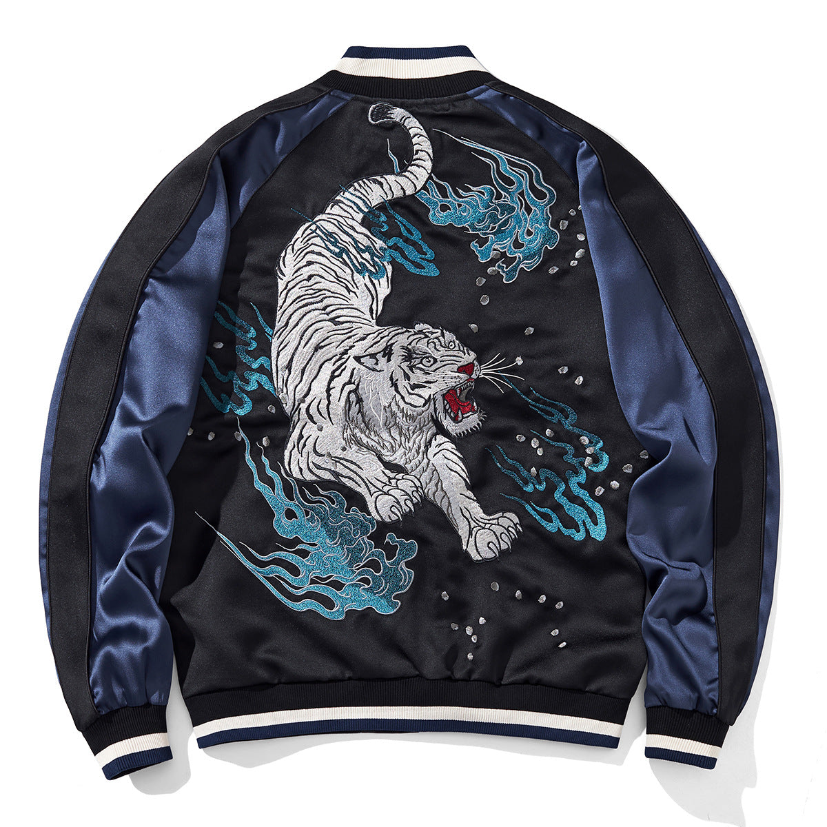 Veste casual avec broderie tigre en descente