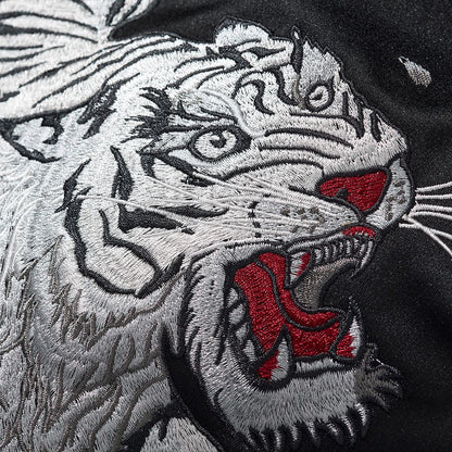 Veste casual avec broderie tigre en descente