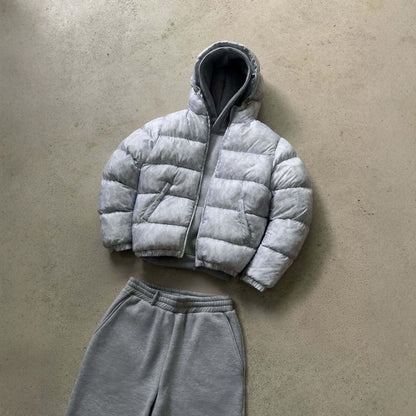 Veste doudoune à capuche en coton matelassé