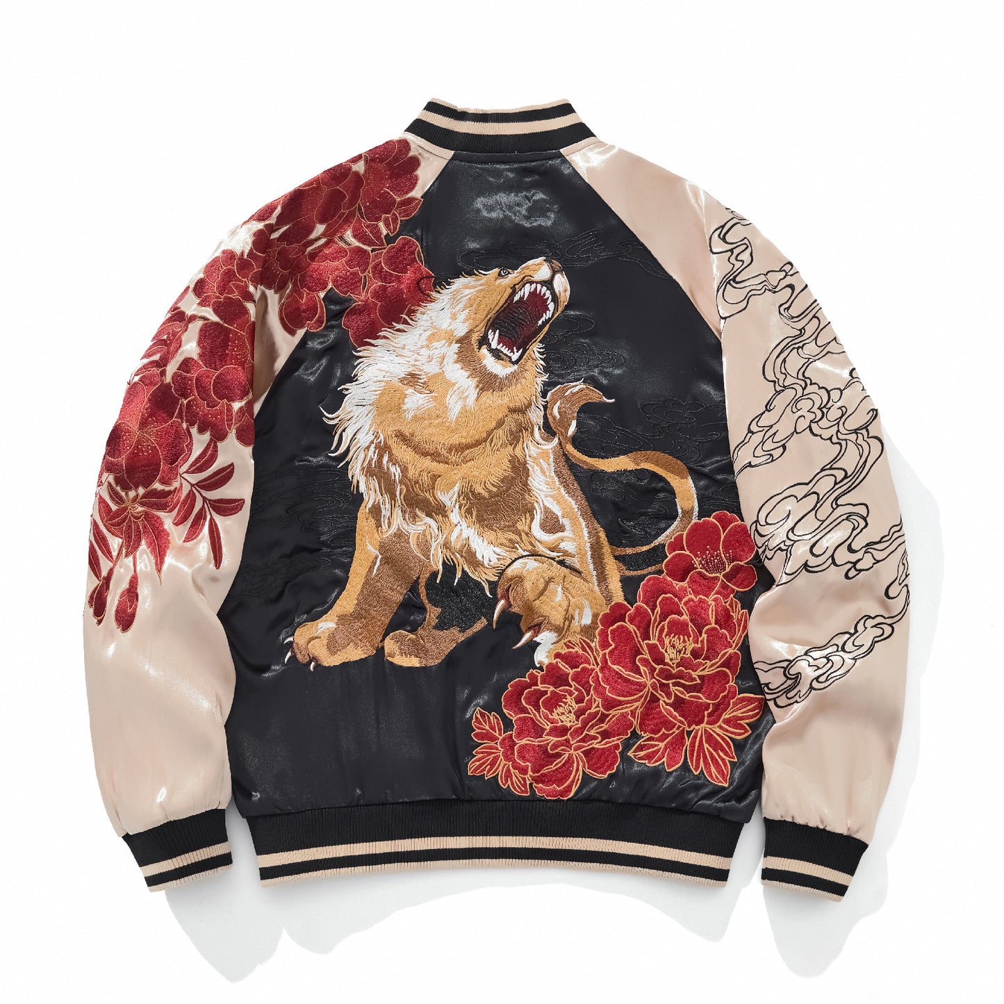 Veste avec broderie renard à neuf queues et lion