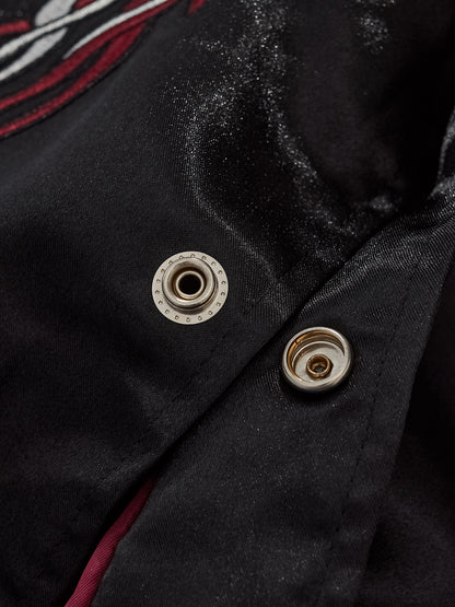Veste casual robuste avec motif dragon brodé