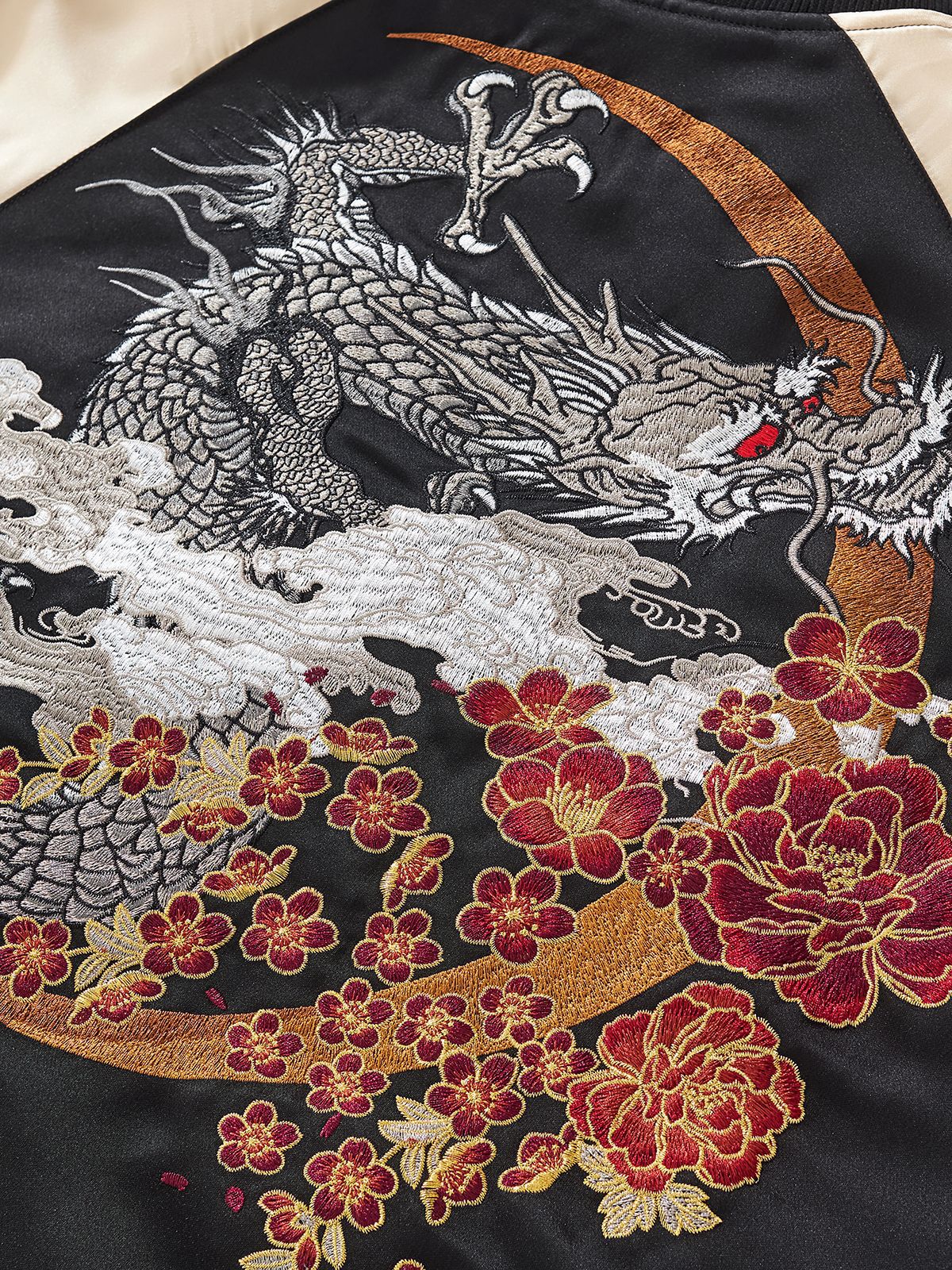 Veste avec broderie de dragon volant