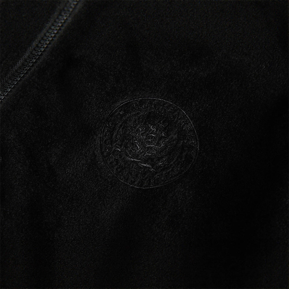 Gilet à capuche style rétro américain avec col en fourrure