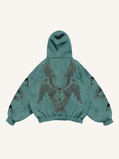 Sweat à capuche motif séraphin