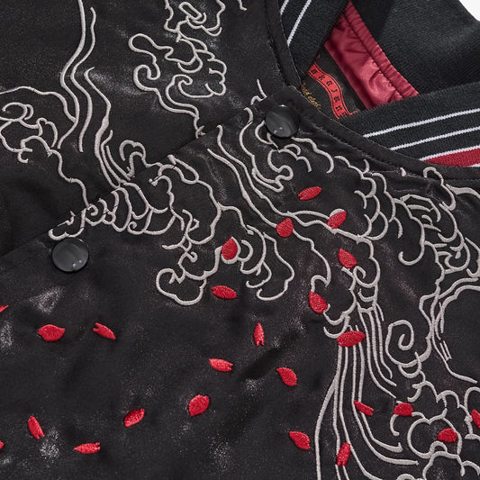 Veste casual brodée nuages et dragon