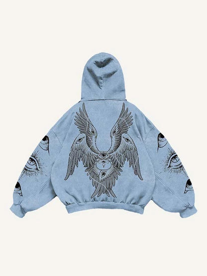 Sweat à capuche motif séraphin